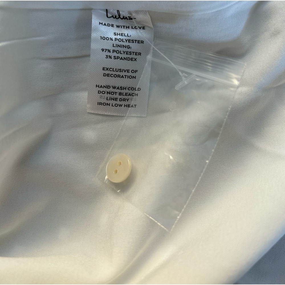 LULUS Essential Sweetness White Swiss Dot Babydoll Mini Dress Cottagecore - Picture 9 of 13
